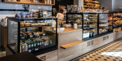 Вітрини кондитерські підлогові в кафе, ресторан