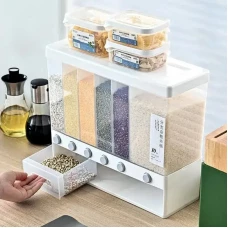 Органайзер для сипучих продуктів 6 секцій Assorted Grain Rice Bucket Органайзер для сипучих продуктів 6 секцій Assorted Grain Rice Bucket