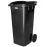 Контейнер для сміття Bora Plastik, пластиковий, 120 л, чорний