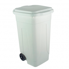 Контейнер для мусора двухколесный с крышкой 500х450 h780 мм, 80 л (цвет молочно-белый)