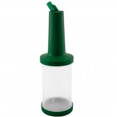 Бутылка с гейзером 1 л прозрачная (зеленая крышка)