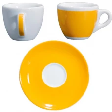 Чашка espresso 75 мл з блюдцем 12 см Yellow серія «Verona Millecolori Decal Print»