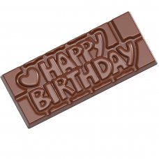 Форма для шоколадной плитки Happy Birthday 118х50 мм h 8 мм, 1х4 шт./45 г