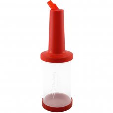 Бутылка с гейзером 1 л прозрачная (красная крышка) PM01R