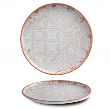Тарелка круглая 20 см серия «Optimo» декор «Mosaic Bold Red Rim» OPT2120-K0051
