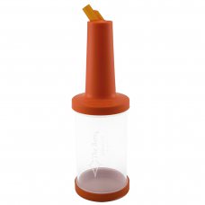 Бутылка с гейзером 1 л прозрачная (оранжевая крышка) PM01O