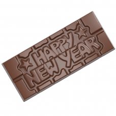 Форма для шоколадной плитки Happy New Year 118х50 мм h 8 мм, 1х4 шт./45 г