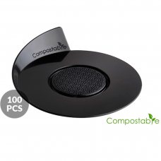 Набор подставок под десерты100 шт. ø86 мм SET 100 COMPOSTABLE BLACK TRAYS - ROUND