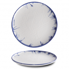 Тарелка круглая 20 см серия «Optimo» декор «Mosaic Relief Blue Rim»
