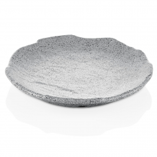 Блюдо меламиновое круглое серое гранит d28 см, h 3,5 см