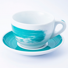 Чашка caffe latte 350 мл Green stroke B «Verona/Palermo Millecolori Hand Painted Brush stroke