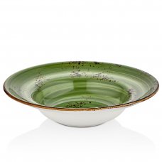 Тарелка для пасты с поднятым бортом 25 см (400 мл), цвет зеленый (Breeze), серия «Ha