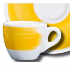 Чашка cappuccino 180 мл Yellow «Verona Millecolori Hand Painted Brush stroke B with handle»