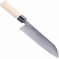 Нож с односторонней заточкой Santoku black 165 мм серия «KANEYOSHI»