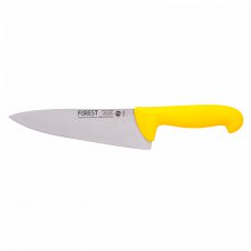 Нож поварский полугибкий 200 мм желтый.