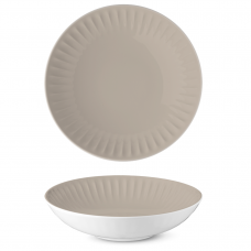 Тарелка глубокая круглая 22 см, цвет Almond, серия «Ribby color»