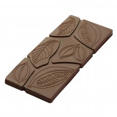 Форма для шоколадної плитки «листя і какао боби» 118х50 мм h 5 мм, 3х2 шт./30 г