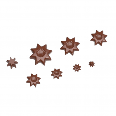 Форма для шоколада «звезды» 80х80 мм h 84 мм (8 разных фигур), 1х8 шт./151 г