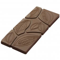 Форма для шоколадной плитки «Листья и какао бобы» 118х50 мм h 8 мм, 3х2 шт./50 г