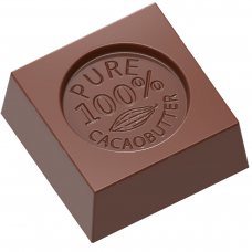 Форма для шоколаду «100% какао масло» 26х26 мм h12 мм, 3х8 шт./8 г