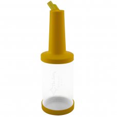 Бутылка с гейзером 1 л прозрачная (желтая крышка)