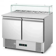 Саладета Hurakan HKN-GXSD2GN-GC 2-дверна з гранітом та склом