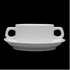 Бульйонна чашка з ручками і блюдцем 320 ml/діаметр 17 см