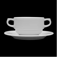 Бульйонна чашка з ручками і блюдцем 320 ml/діаметр 165 mm