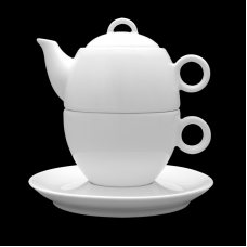 Чашка і блюдце и чайник «bola» 280 ml/16.5 см/300 ml — Lubiana 1007+1013+1099