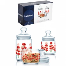 Набор банок для сыпучих «Hypnosis» 3 шт Luminarc P4832