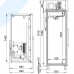 Габариты двухдверного холодильного шкафа с глухими дверями  Шафа середньотемпературна Полаір CM110-S