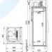 Габарити холодильної шафи з глухими дверима CV105-S