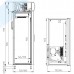 Габарити холодильної шафи зі скляними дверима DV110-S