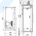 Габарити дводверної холодильної шафи з глухими дверима CV110-S