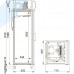 Габарити холодильної шафи зі скляними дверима DM105-S