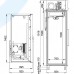 Габариты двухдверного холодильного шкафа с глухими дверями  CV114-S