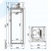 Габарити дводверної холодильної шафи з глухими дверима CM114-G