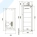 Габарити дводверної холодильної шафи з глухими дверима CV110-Sm