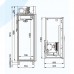 Габарити дводверної холодильної шафи з глухими дверима CV110-G